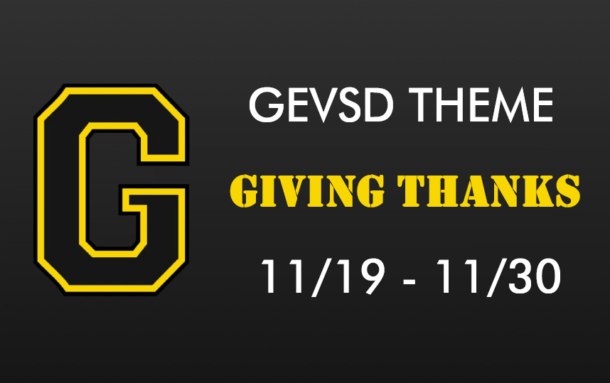 Theme for November 19th - November 30th - GIVING THANKS