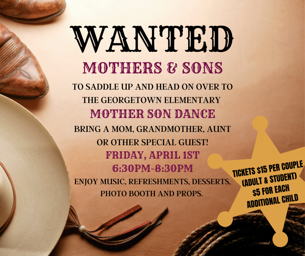 Mother-Son Dance | Friday, April 1st, 6:30pm-8:30pm