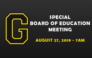 Special Board of Education Meeting - August 27, 2019