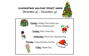 Elementary Holiday Spirit Week