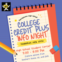 GHS College Credit Plus Info Night | Thursday, Feb. 17th , 5pm-6pm
