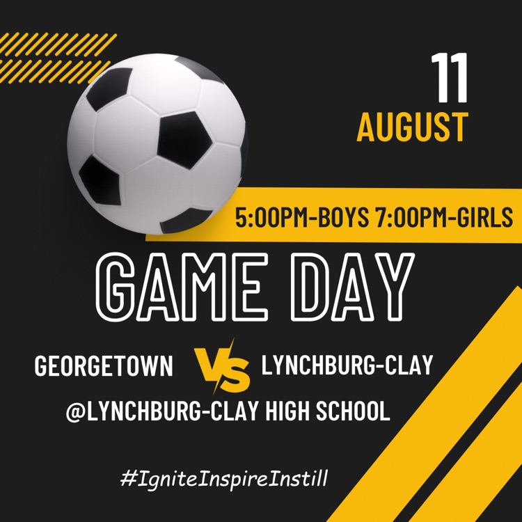 Season opener for girls and boys soccer today at Lynchburg! ⚽️  Admission is $7 for adults and $5 for students!   #IgniteInspireInstill
